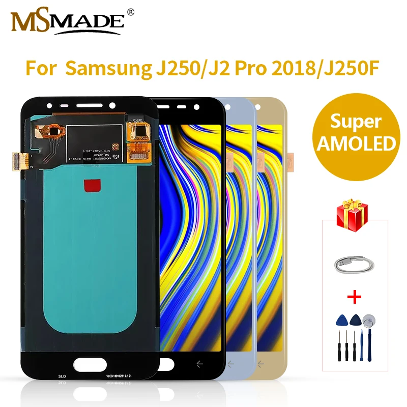 Супер AMOLED J250F lcd для Samsung Galaxy J2 Pro J250 ЖК-дисплей с сенсорным экраном дигитайзер сборка