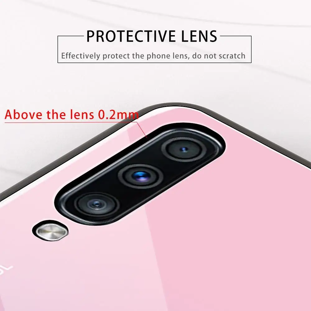 Закаленное Стекло чехол для samsung Galaxy A70 A50 A30 A20 A10 S10Plus S9 S8 Note10 Note9 Note8 A750 чехол противоударный мягкий край крышки