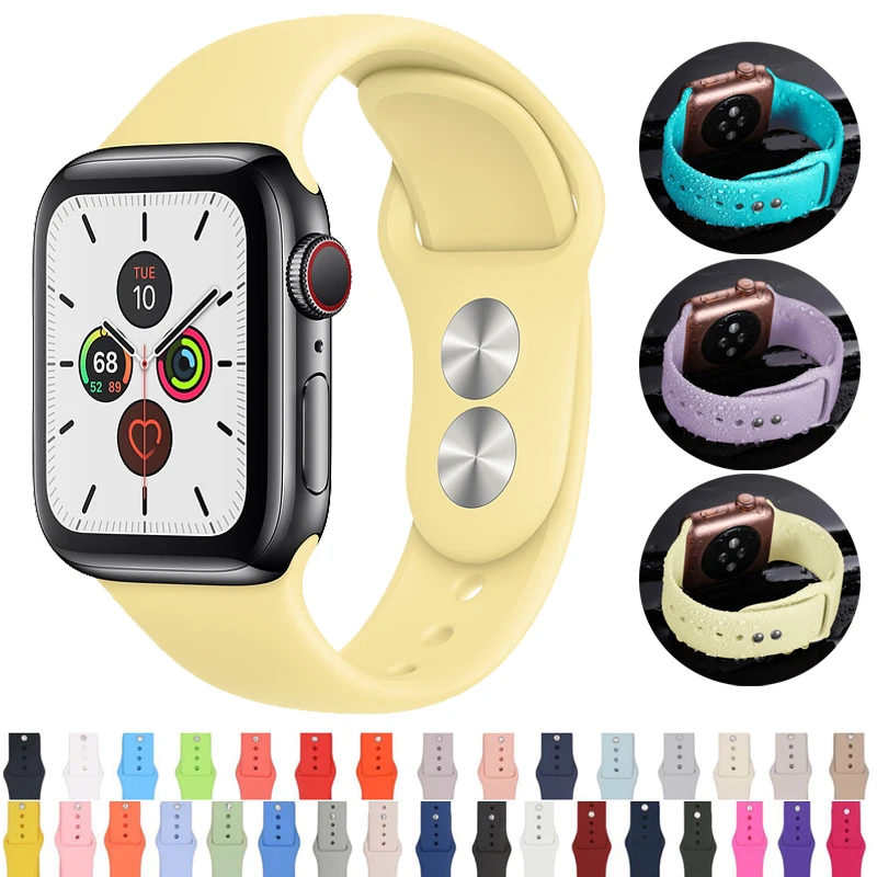 Ремешок для Apple watch 42 мм 38 44 40 correa iwatch 5 4 3 2 спортивный силиконовый браслет pulseira