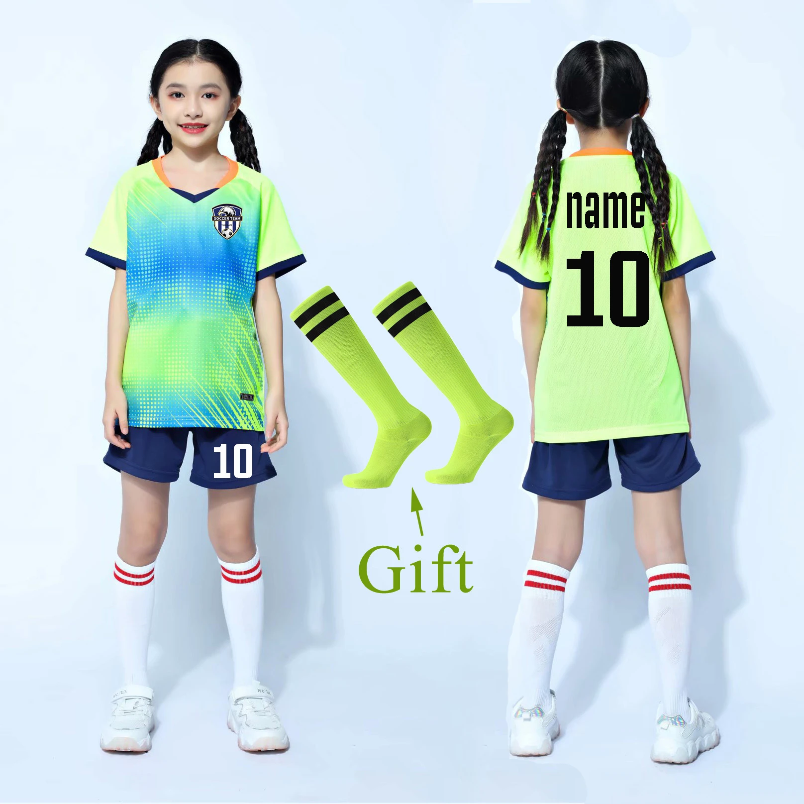 Conjunto de camisetas de fútbol personalizadas para niños y niñas, camiseta de transpirable, uniforme|Conjuntos de fútbol para niños| - AliExpress