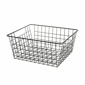 

Iron Storage Basket Wire Metal Mesh Basketry Bathroom Kitchen Bath Tray Desk Storage Baskets 28*22*12cm
