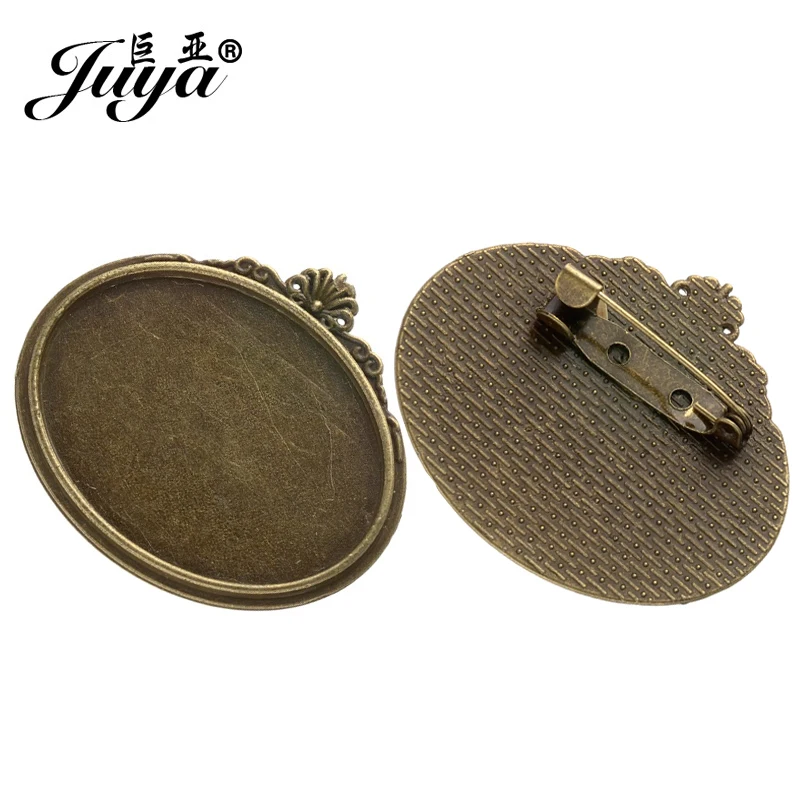 

5pcs/lot Antique Bronze Alloy 30x40mm Oval Cameo Brooch Cabochons Base Setting Classic DIY Jewelry Making Accessories Wholesale