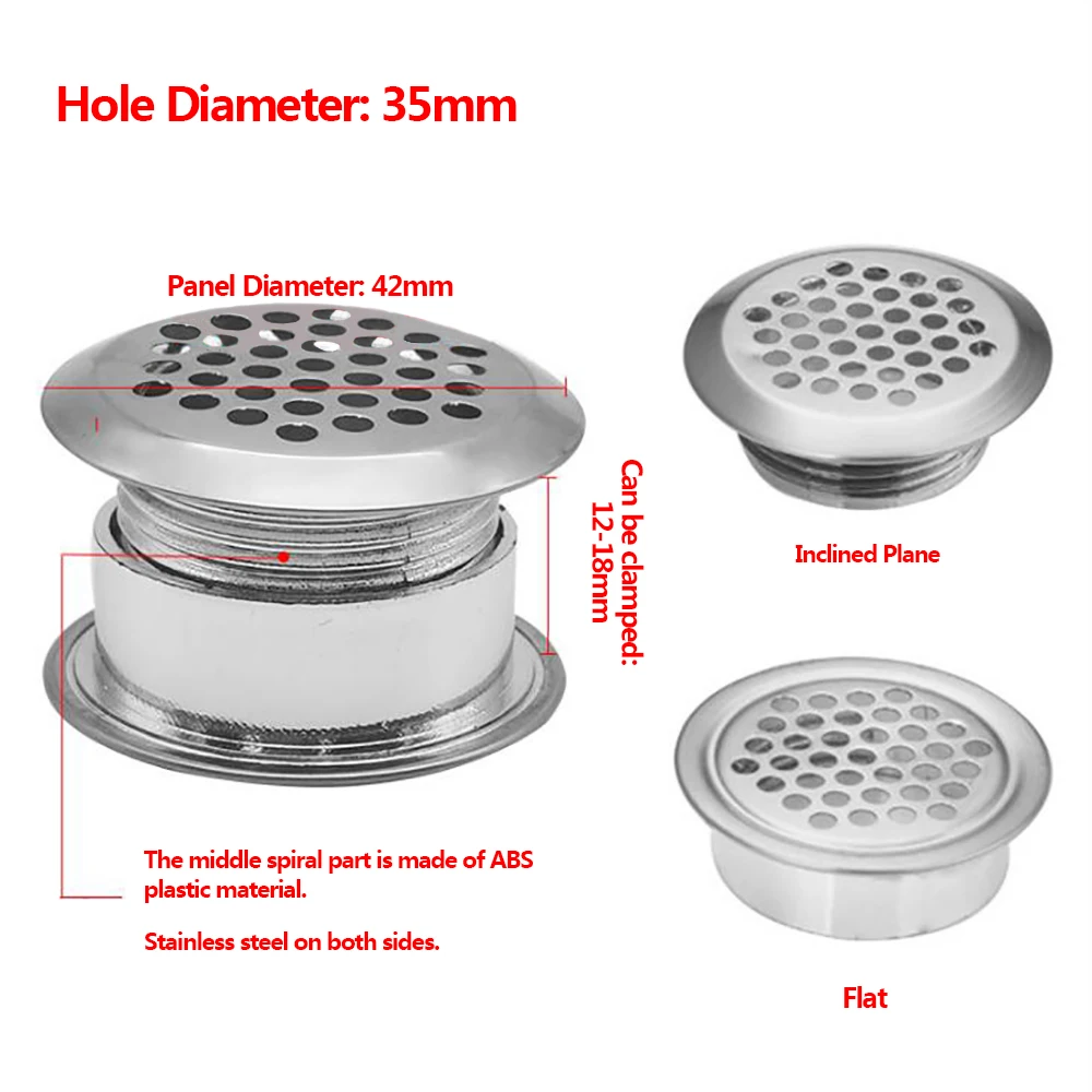 5/10Pc/Set Stainless steel double-sided adjustment vent cover furniture Air Vent Louver ventilator grille cover for Shoe cabinet