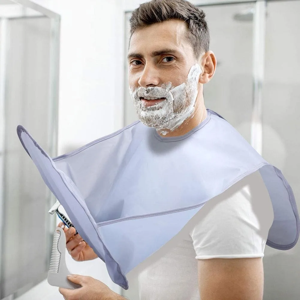 Paño de afeitado plegable portátil, babero de afeitado mejorado, impermeable, delantal de peluquería, limpieza del hogar, equipo protector, 1 ud.