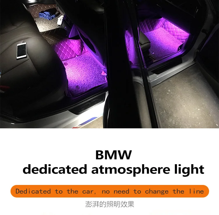 para bmw atmosfera lâmpada pé luz da porta led acessórios modificação motivo interior