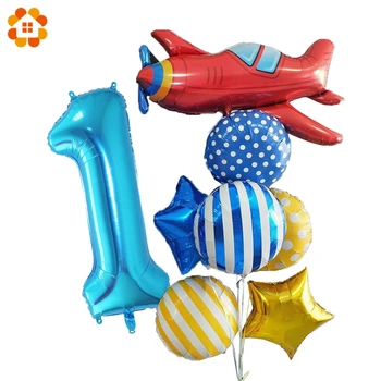 

8pcs 40inch Blue Figure Balloons Boy Airplane Toy Balloon Baby Boy Shower Birthday Party Decoration Kids Birthday Supplies