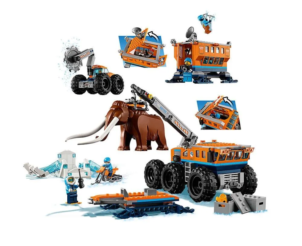 New City Arctic Exploration Compatible Legoing Arctic City 60195 Model Building Block Bricks Toys Children Gifts Christmas 28020