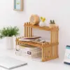 2 Layers Bamboo Storage Rack Kitchen Spice Jar Bottle Seasoning Rack Decoration Organizer Shelf Home Desktop Racks 2