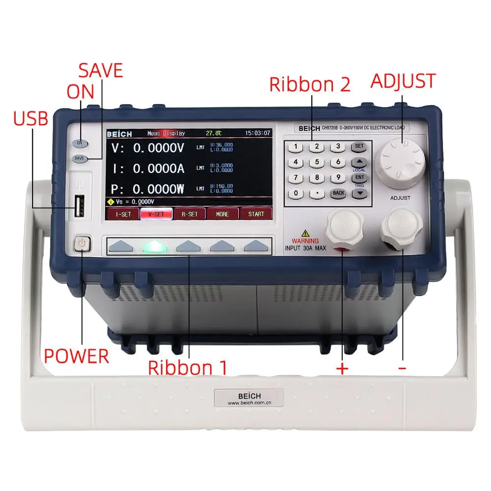 US $333.02 High Precision Programmable Dc Load Battery Tester CH9720C 300W 360V 30A CH9720B 150W DC Electronic Load
