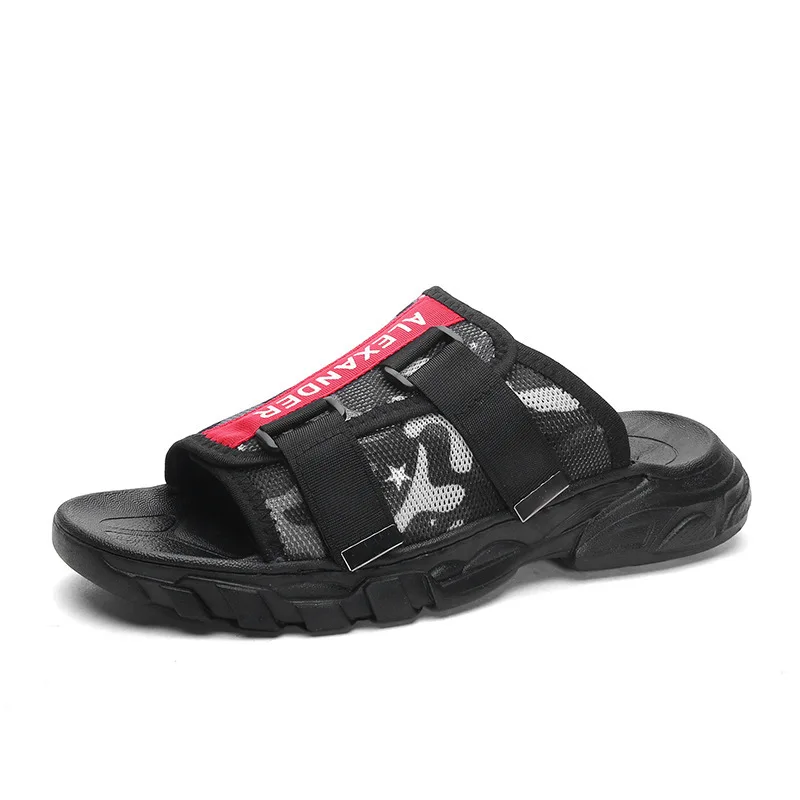 Новые стильные летние повседневные уличные тапочки для дома и улицы Модные мужские трендовые сандалии