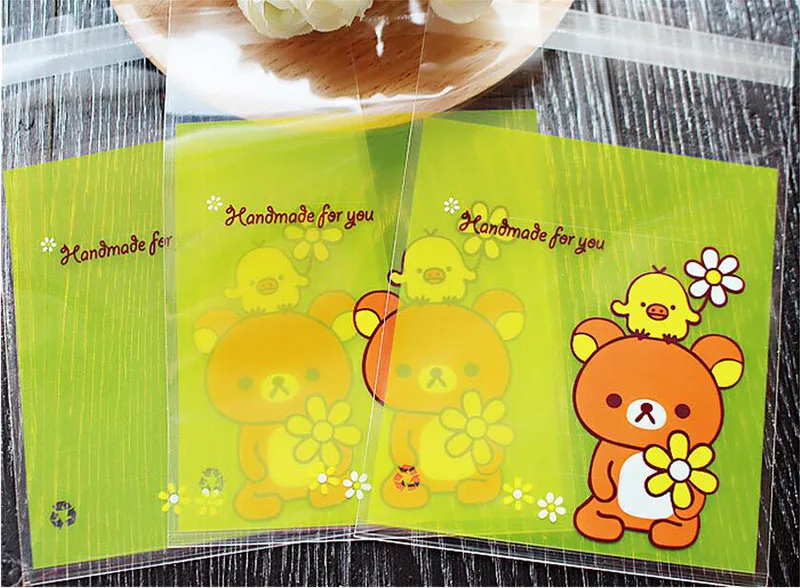 100 шт "Handmade for you" мешок для упаковки конфет, самоклеющиеся пластиковые пакеты, пакеты для упаковки выпечки, маленькие пакеты для упаковки ювелирных изделий
