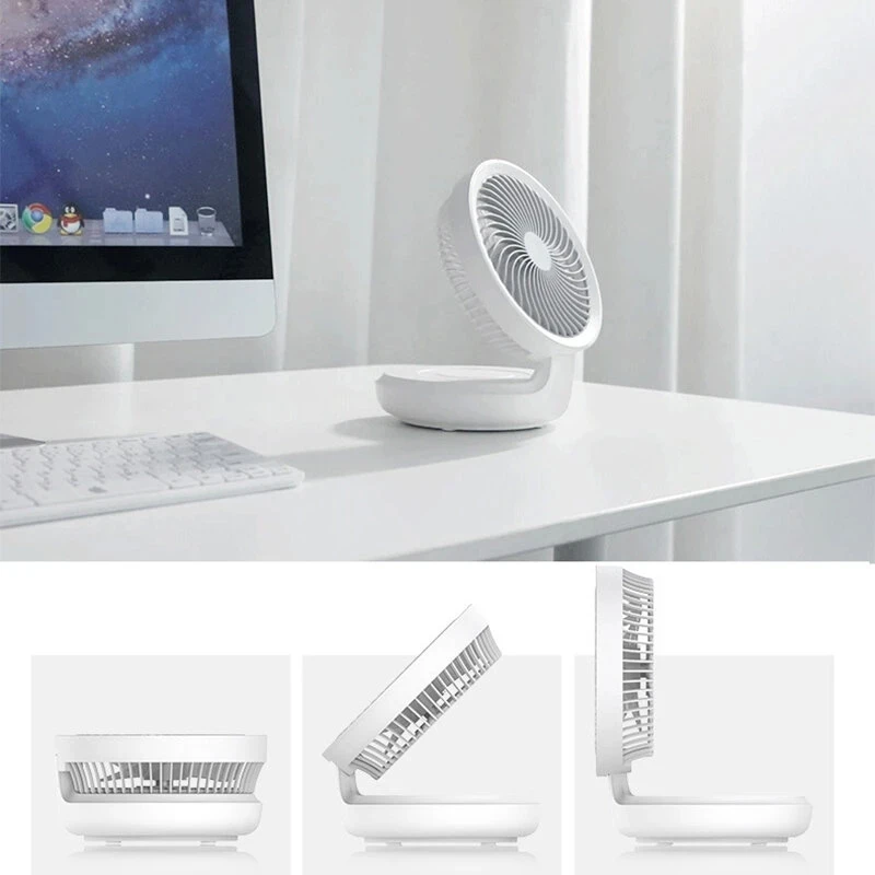 Edon E808 Wireless Suspended Air Circulation Fan USB Rechargeable Folding Electric Fan Night Light Touch Control 4 Wind Speed