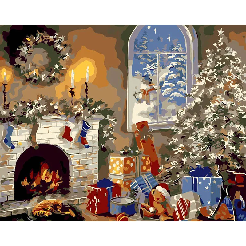 

Christmas Eve.Hand Made Paint High Quality Canvas Beautiful Painting By Numbers Surprise Gift Great Accomplishment (3)