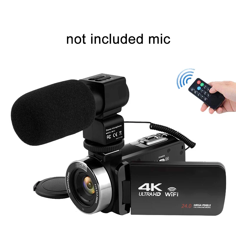 4K видеокамера 24MP 1080P HD 16X Zoom Anti-Shake DV камера с пультом дистанционного управления для путешествий/подарок