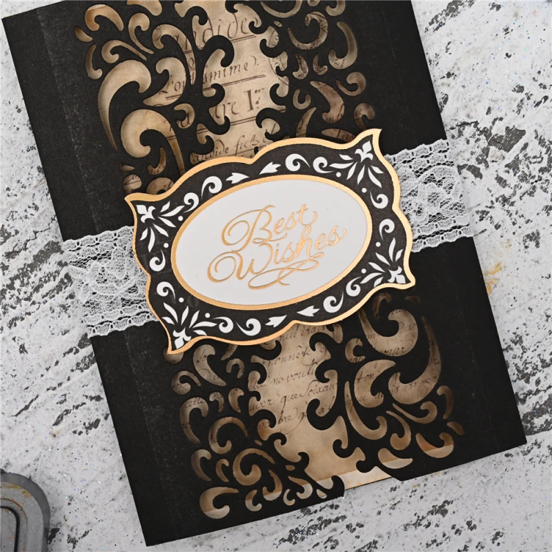 Lace Border Metal Cutting Dies Making Scrapbook Greeting Card Edge Hollow Stencil Frame Embossing Template Crafts DIY
