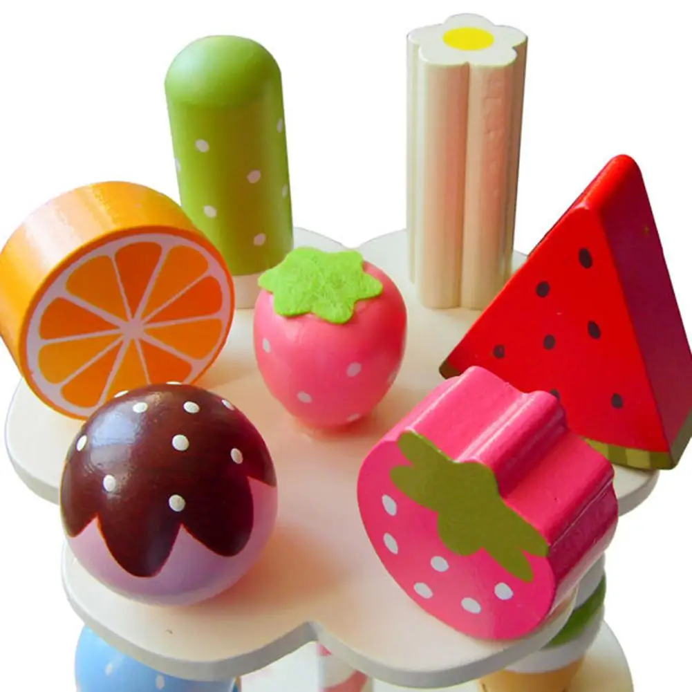 Kuulee для маленьких детей игровой домик игрушки Моделирование кухня деревянные кухонные принадлежности подставка для мороженого