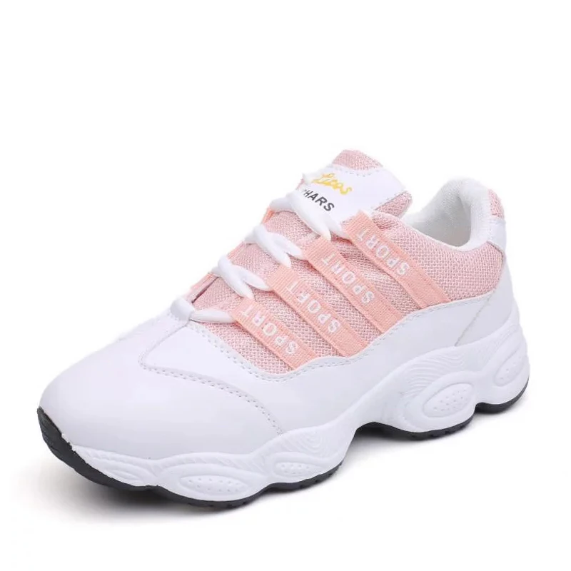 

2018 for adults Women Sneakers Breathable Lace-Up Height Increasing Fashion casual Walking Daily Footwear Students Travel Shoes
