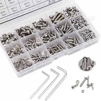 

520Pcs M3/ M4/ M5 Stainless Steel Hex Screw Nuts Bolt Cap Socket Assortment Set\t