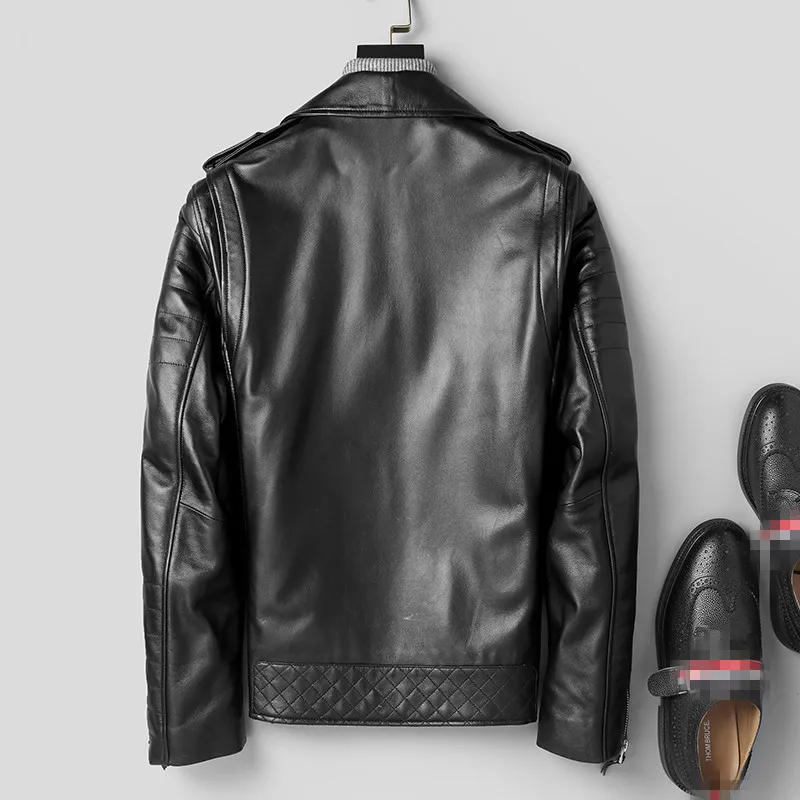 

Genuine Leather Autumn Winter Jacket Real Sheepskin Coat for Men Streetwear Motorcycle Jackets L18-2200 MY1683
