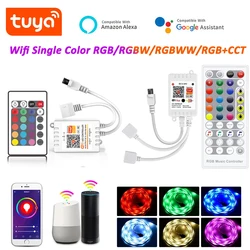DC 5V-24V Tuya Smart Led Wifi Controller RGBW/RGBWW RGBCCT wifi RGB LED controller 12V For Led Strip Light Alexa Google Home