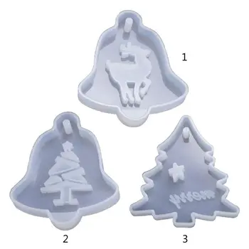 

Crystal Epoxy Resin Mold Christmas Tree Elk Pendant Casting Silicone Mould DIY Q0KE