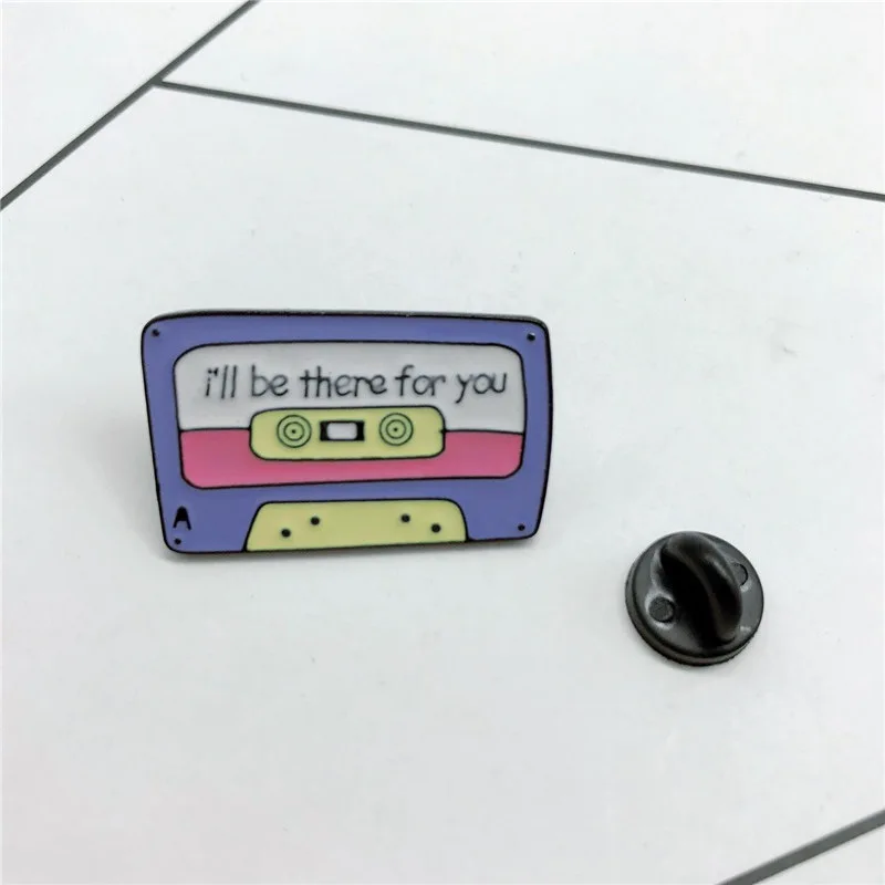 Я буду там для вас лента эмаль отворот булавка воротник булавки брошь рюкзак с