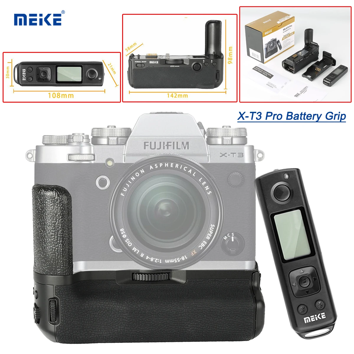 Meike MK-XT3 Pro Батарейная ручка для Fujifilm Fuji XT3 X-T3 X T3 держатель камеры с беспроводным