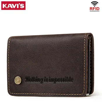 

2020 Credit Card Holder RFID Vintage Genuine Cow Leather Automatic Hasp Men Slim Crazy Horse Anti-theft Protect ID Card Case