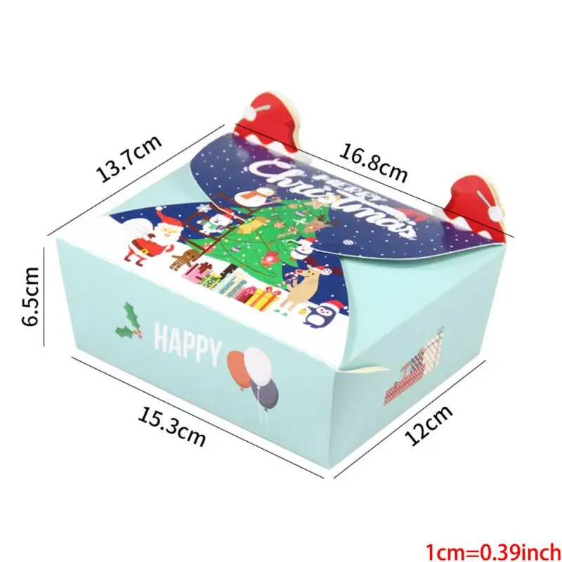 20 упаковок рождественские 47 унций Экологичные одноразовые бумажные коробки для еды