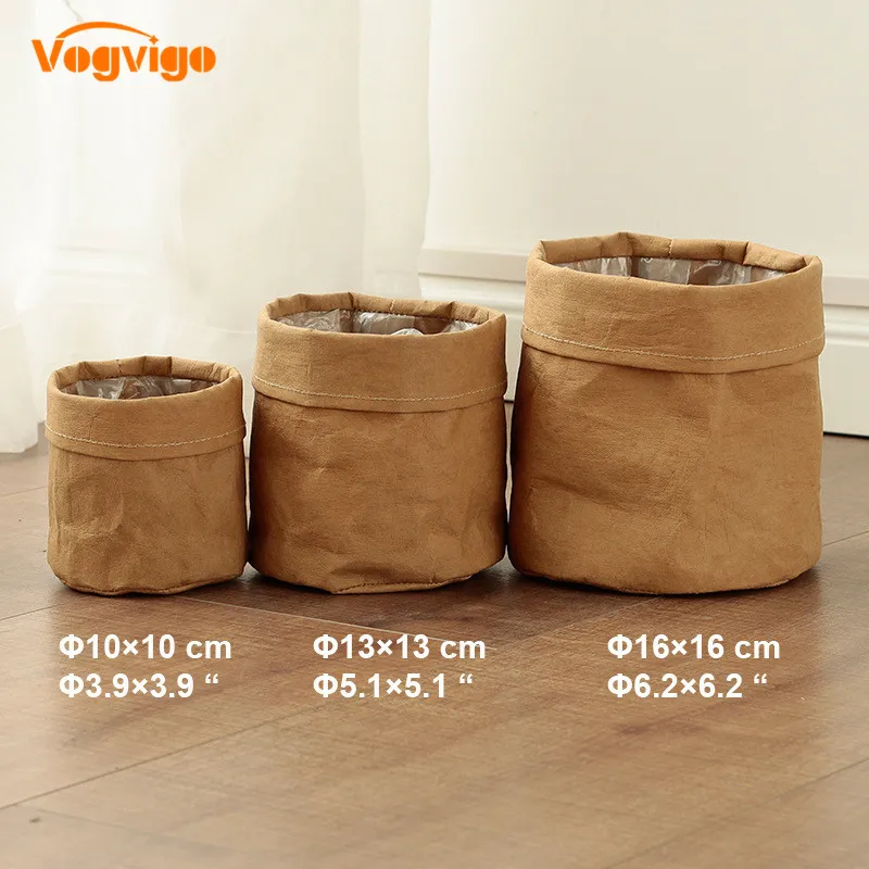 Водонепроницаемый Экологичный крафт бумажный цветочный горшок VOGVIGO