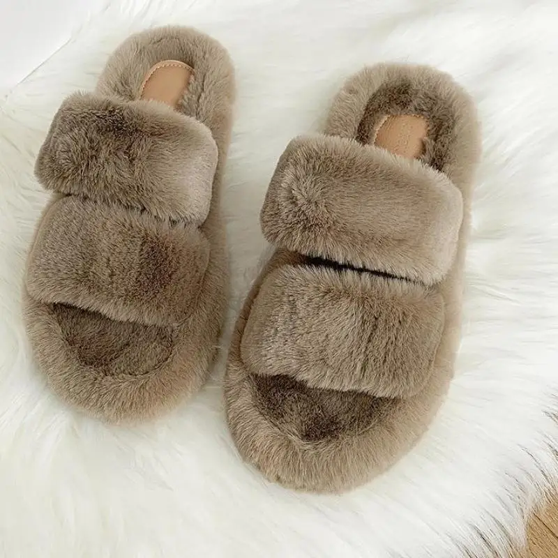 Fur Shoes Flock Womens Slippers Fashion Plush Flat 2022 Luxury Rubber Basic Ytmtloy Winter Indoor With Zapatillas Mujer | Обувь