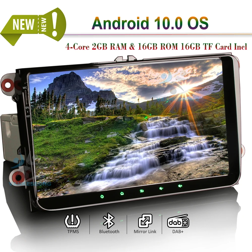 Автомагнитола 9 дюймов Android 10 0 Bluetooth DAB + CarPlay GPS DSP для VW Golf 5 Passat Tiguan Polo Eos T5 SEAT Skoda|GPS