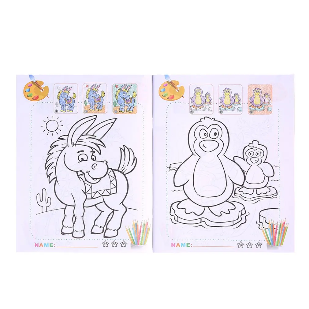 Животные детские рисовалки для детских поделок Сделай Сам игрушки детские развивающие раскраски рисовальные игрушки с наклейками