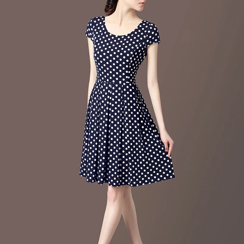 

2019 Summer New Style France Non-mainstream Short Polka Dot White Dress Women's Slim Fit Short-height Fairy Skirt Women's Fashio