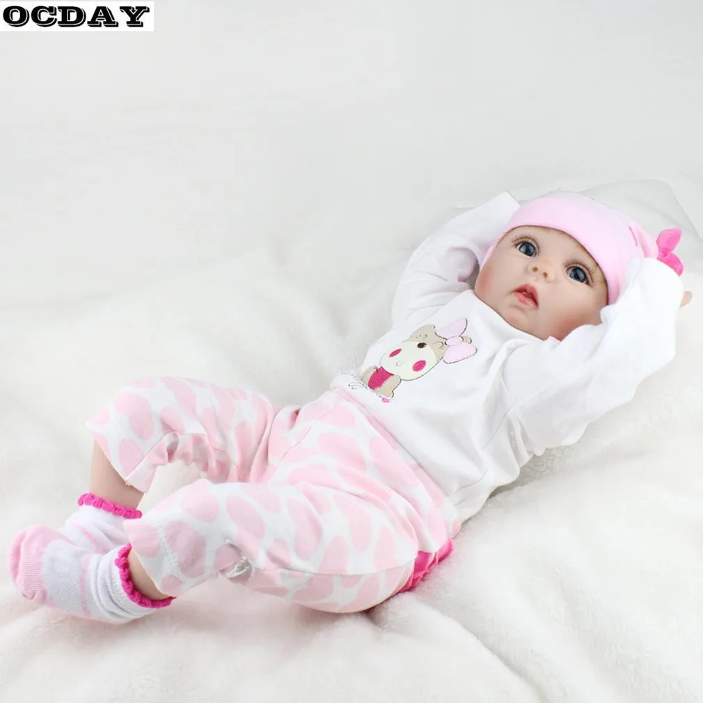 55CM Soft Vinyl Reborn Baby Dolls Toy Handmade Design Cloth Body Silicone Lifelike Alive Babies Doll For Kid Girl Christmas Gift