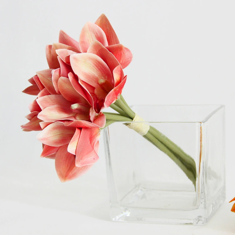 8 шт./букет, 3D печать, искусственные цветы, Cymbidium, реквизит для съемки, домашний декор, Свадебная вечеринка, Декор, цветы для невесты