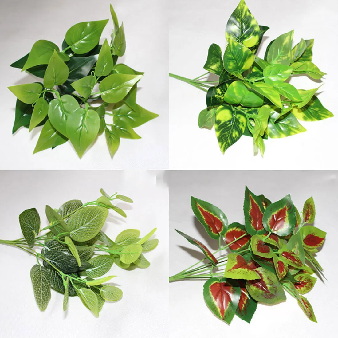

35cm 7 Forks Artificial Plants with Leaf Green Grass Maple Leaves Sweet Potato Leaves Magnolia Leaves for Home Party Decoration