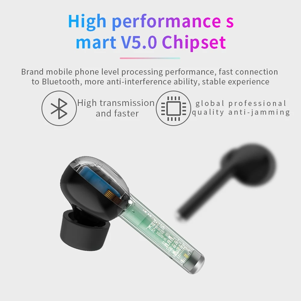 TW40 TWS Wireless Bluetooth Touch Control Earphone Stereo Mic Noise Cancelling Earpiece Sports Earphone For iPhone and Android