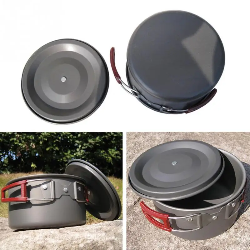 3L Oxidation Aluminium Alloy Single Pot Non-stick Bowls Pans Camping Hiking Fishing Picnic Cookware Outsports Picnic BBQ Tool
