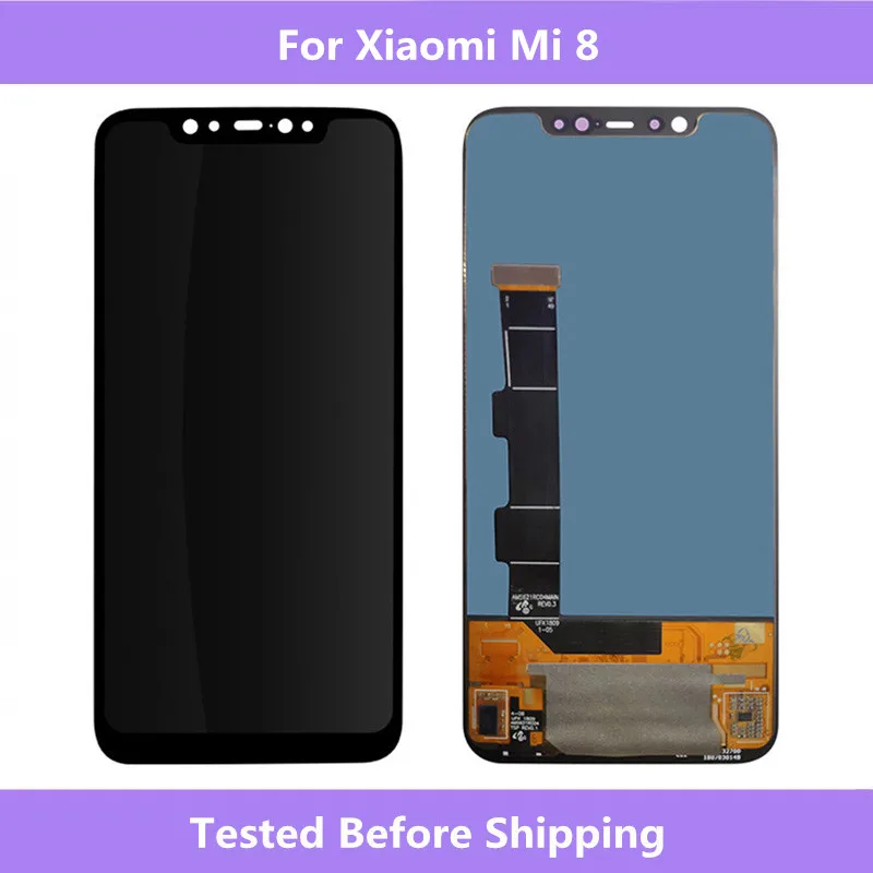 Для Xiaomi mi 8 черный oled-дисплей сенсорный экран дигитайзер сборка Ремонт для Xiaomi mi 8 6,2" полный экран для Xiao mi 8 экран