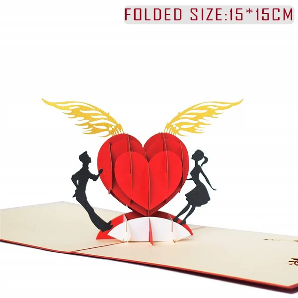 Lover Love 3D Pop UP Cards Valentines Day Gift Postcard with Envelope Stickers Wedding Invitation Greeting Cards Anniversary for Her - Цвет: Lover