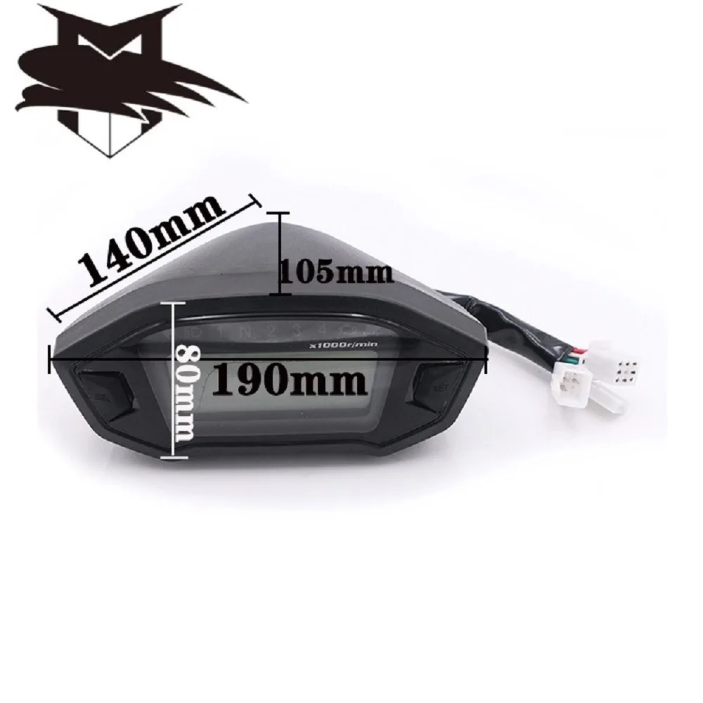 12V Universal Motorcycle LCD Digital 13000rpm Speedometer Backlight Motorcycle Odometer Waterproof sun-proof r30