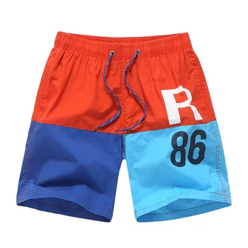 

2019 Men's Wear Stripes Spell Color Middle Waist Men's Beach Pants Men Leisure Shorts