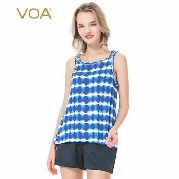 

VOA Summer Round Neck Twist Braided Rope Design Bumper Edge Straight Casual Sling Top BI16