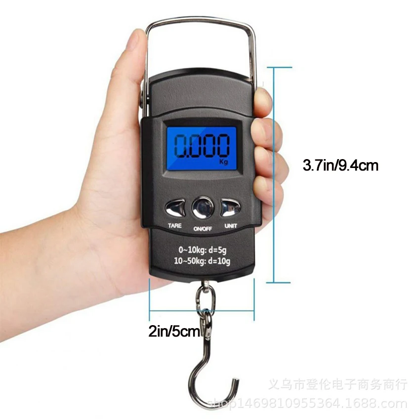 Luggage Fishing Scale 50kg/10g Digital LCD Display Suitcase Travel Handheld Weighing Hanging Scale Fishing Balance Weight Luggage Fishing Scale 50kg/10g Digital LCD Display Suitcase Travel Handheld Weighing Hanging Scale Fishing Balance Weight