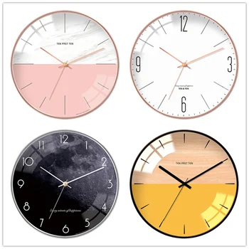 

12inch Nordic Minimalist Clock Wall Creative Transparent Glass Quiet Movement 3D Clocks Hanging Watch Home Design House Decor