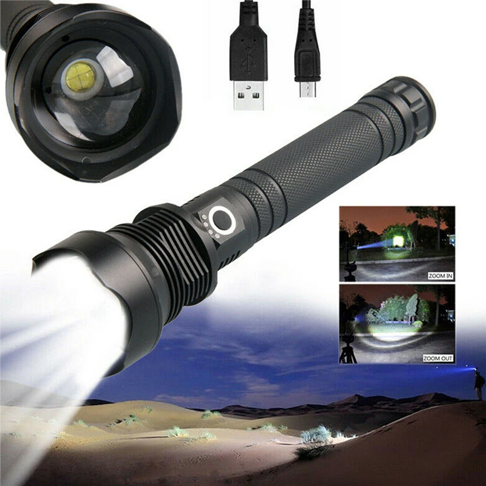 USB Перезаряжаемый фонарик супер яркий телескопический зум тактический светодиодный прожектор X71 X82 X92 гибкий растяжимый фонарь
