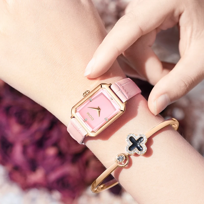 DOM Watch Ladies Fashion Casual Retro White small square plate ladies watch G-1370