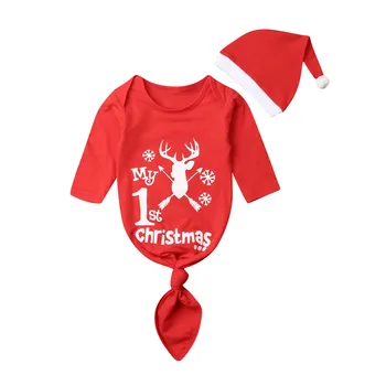 

Infant Baby 1st Christmas Swaddle Wrap Swaddling Sleeping Bag Blanket Hat Set Xmas Baby Cotton Sleeping Bags