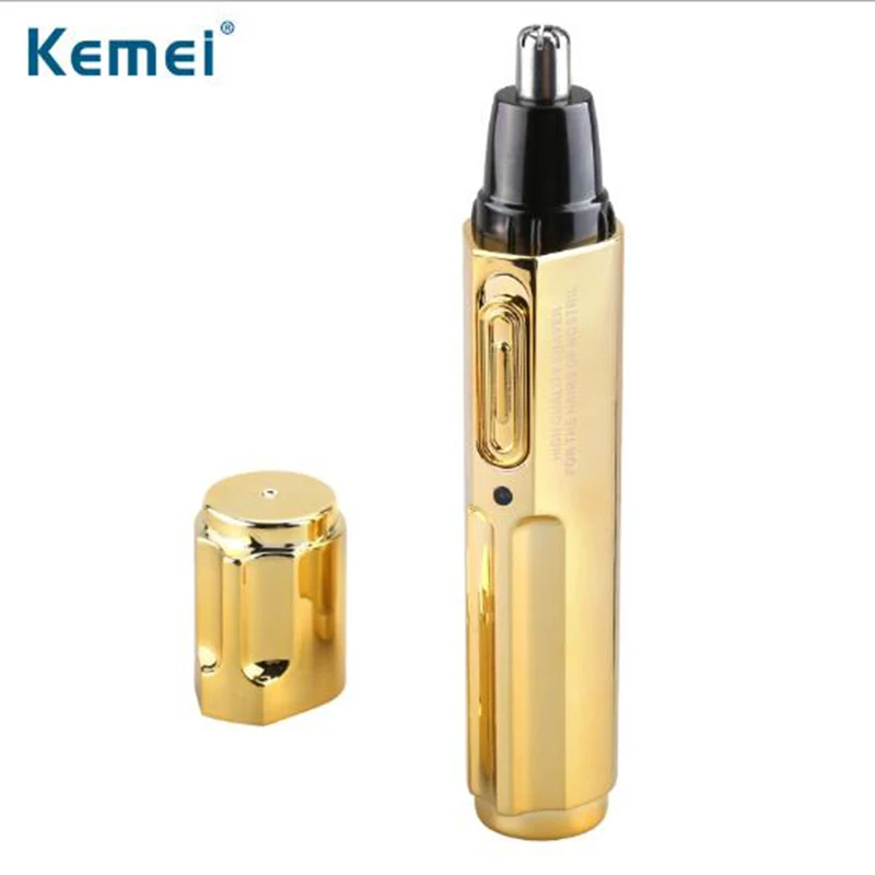 

Kemei Nose Hair Trimmer Gold Mechanical Style Barber Clipper Stainless Steel Portable Trimmer for Men Nose Cleaning Tools
